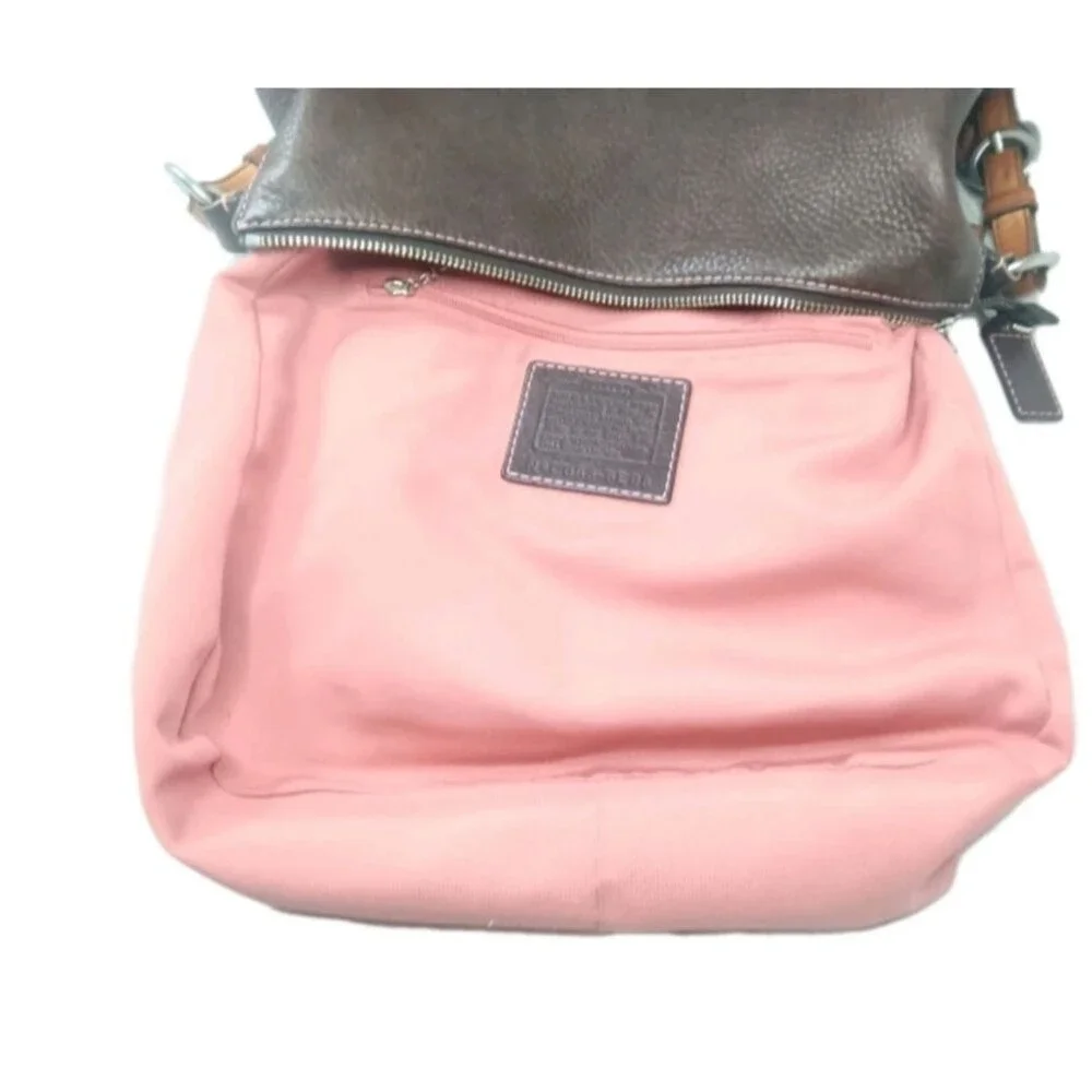 Coach Chelsea Leather Shoulder Bag 8E98 Brown Hobo Y2K